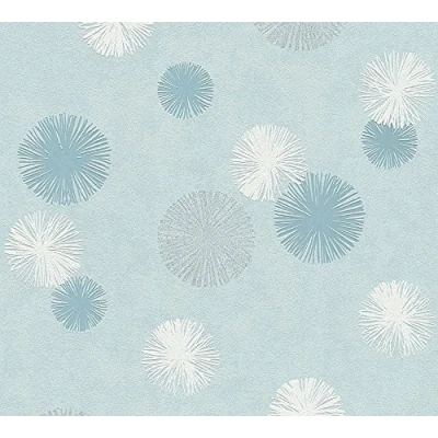 Afbeelding van MODERN BLAUWE GLITTER BALLEN BEHANG AS Creation Life 4