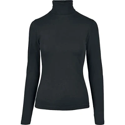 Afbeelding van Urban Classics Ladies Basic Turtleneck Longsleeve Sweatshirts zwart M