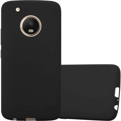 Afbeelding van Cadorabo Hoesje geschikt voor Motorola MOTO G5 PLUS in CANDY ZWART Beschermhoes TPU silicone Case Cover