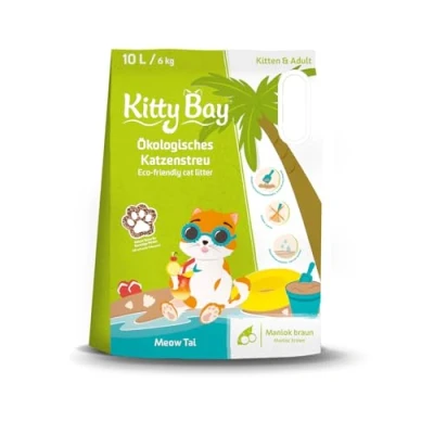 Afbeelding van Voordeelpakket: 3x 10L KittyBay Meow Tai Kattenbakvulling Bruin Maniok