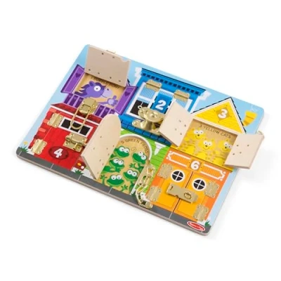 Afbeelding van Melissa &amp; Doug Bord Met Sluitingen Montessori Speelgoed 1 jaar Ontwikkelingsspeelgoed Baby Problemen oplossen 2 3 Cadeau voor jongens en meisjes