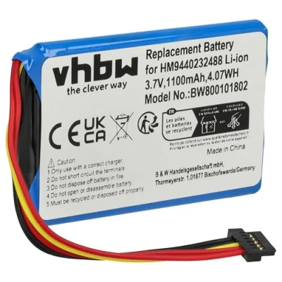 Afbeelding van vhbw 1 x accu compatibel met Tomtom Go 740TM, 750 LIVE, 740 750, GPS navigatie (1100 mAh, 3,7 V, Li Ion)