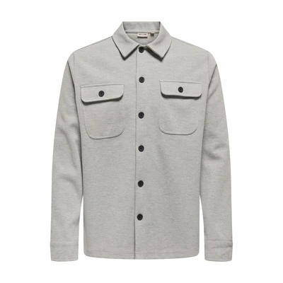 Afbeelding van Only &amp; Sons Overhemd Onsnewkodyl Overshirt Sweat Noos 22021279 Light Grey Melange Mannen Maat M