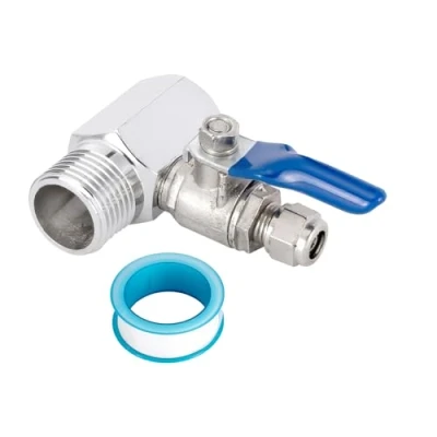 Afbeelding van Pxyelec Kogelkraan Uitschakelschakelaar RO Feed Water Adapter 1/2PT tot 1/4 Inch (6.5mm) Mannelijke Slang Pijp Kraan Tap Omgekeerde osmose