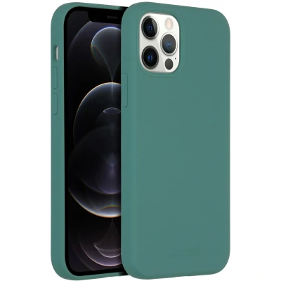 Afbeelding van Apple iPhone 12 Pro MagSafe Hoesje Siliconen en TPU (zacht) Accezz Softcase/Backcover Donkergroen Telefoonhoesje