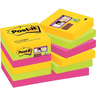 Afbeelding van Post it Super Sticky Notes Rio, ft 47,6 x mm, 90 blaadjes