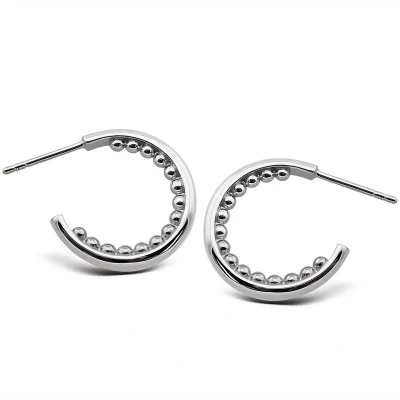 Afbeelding van JWLS4U JE026S Oorringen Balls zilver.