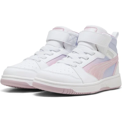 Afbeelding van Puma Rebound V6 MID Blurry Dreams AC+ PS Sneaker, White Rose Mauve Cool Weer, 1.5 UK Kind, Witte Roos Koel Child