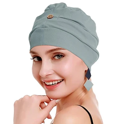 Afbeelding van osvyo Katoenen chemo hoofddeksel voor dames met kanker en haaruitval, muts van katoen, lichte hoofdbedekking, verzegelde verpakking, One size