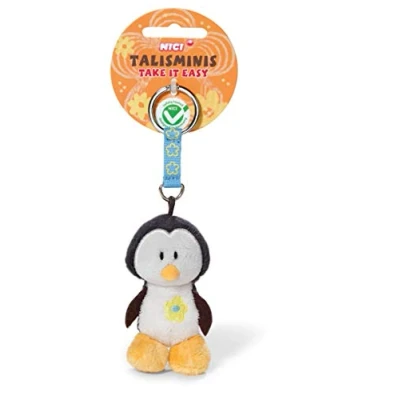 Afbeelding van NICI 37389 Pinguin Talisminis Take it Easy, 7 cm, Bean Bag sleutelhanger, zwart