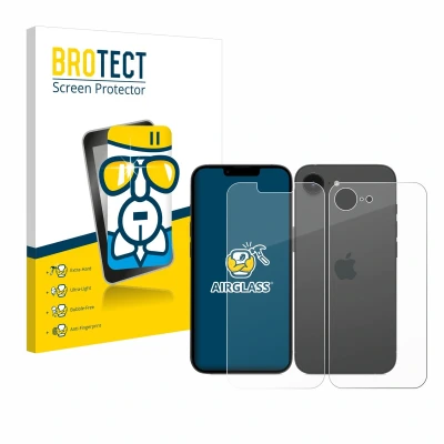 Afbeelding van BROTECT Screenprotector voor Apple iPhone 16e (Voor+Achter) Folie Beschermfolie Beschermglas transparant
