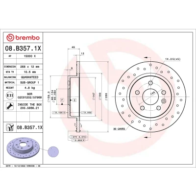 Afbeelding van Brembo Remschijven 08.B357.1X