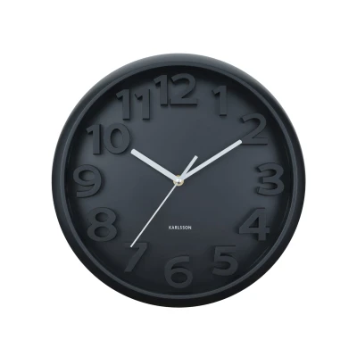 Afbeelding van Karlsson Wandklok Elevated Classic Numbers Mat zwart 5x33.5x33.5cm Scandinavisch
