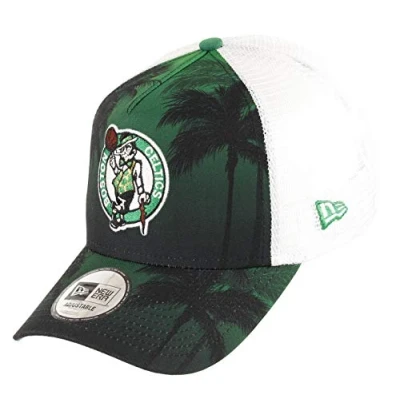 Afbeelding van New Era NBA trucker pet, verstelbare basketbalpet met kliksluiting, mesh, eenheidsmaat, palmboom