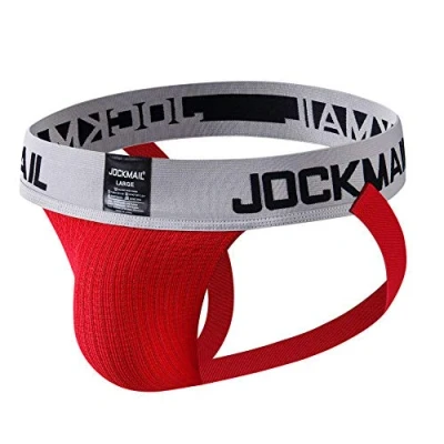 Afbeelding van JOCKMAIL Heren Jockstrap Athletic Supporter Ondergoed Sport Jock Strap Slip, Rood, XL