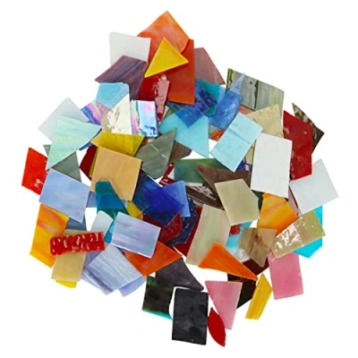 Afbeelding van Belle Vous Gemixte en Gekleurde Mozaïek Tegels (800g) Ongeveer 50 60 Stuks Diverse Maten Vormen Geassorteerde Glas in Lood voor Handgemaakte DIY Kunst/Hobby Huisdecoratie