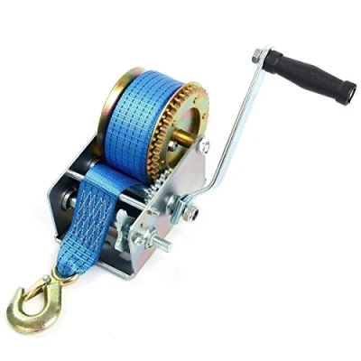Afbeelding van FreeTec Handmatige Lier met blauw Polyester Trekkoord naar Bergung Boot (10m 2500lbs)