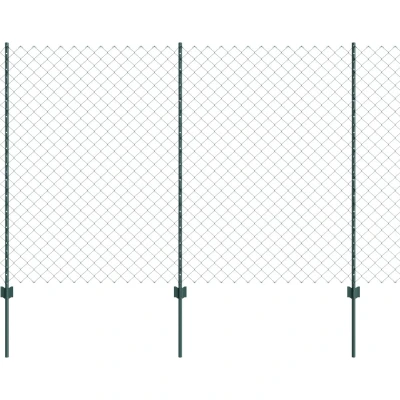 Afbeelding van vidaXL Tuinhek Set van 2 Groen Metaal 25x1.5 m Duurzaam