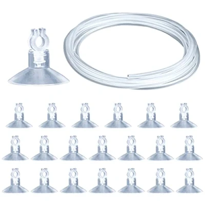 Afbeelding van HC 20 stuks aquarium zuignappen en 4 m luchtslang, slanghouder voor mm zuignap clips, luchtslang gaslevering