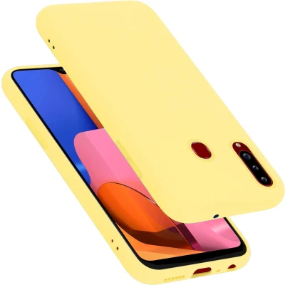 Afbeelding van Cadorabo Hoesje geschikt voor Samsung Galaxy A20s in LIQUID GEEL Beschermhoes gemaakt van flexibel TPU silicone Case Cover