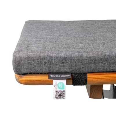 Afbeelding van TexDeko® Ecolen Bierbankkussen, gestoffeerd, 180 x 25 4 cm, XL voor biertent, waterafstotend en uv bescherming, wasbare overtrek met ritssluiting (grijs)