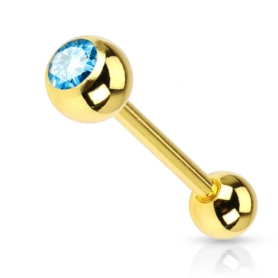 Afbeelding van Piercing aqua gold plated