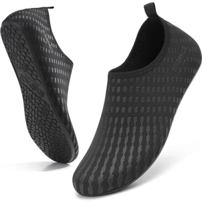 Afbeelding van Sixspace Waterschoenen voor dames en heren, sneldrogend, zwemschoenen, strandschoenen, aquaschoenen, surfschoenen, lichte neopreen schoenen, maat 34 47, zwart 585, 47 EU