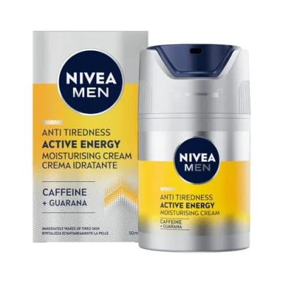 Afbeelding van NIVEA MEN Active Energy gezichtscrème (50 ml), revitaliserende voor mannen, snel intrekkende vochtinbrengende crème tegen tekenen van vermoeidheid
