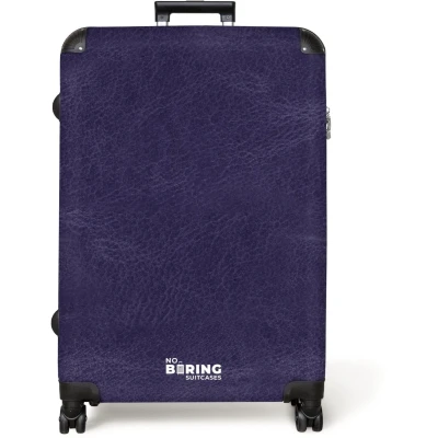Afbeelding van NoBoringSuitcases.com® Koffer groot Reiskoffer lichtgewicht Lederen look midden paars Rolkoffer met 4 wielen Grote trolley XL 98 liter bagage