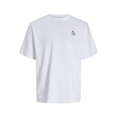 Afbeelding van Jack &amp; Jones Jcotriangle CREW NECK Tshirt print, Heren, Maat: Small, White