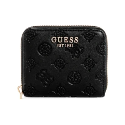 Afbeelding van GUESS Portemonnee Gerty SLG Small Zip Around Wallet Black Zwart