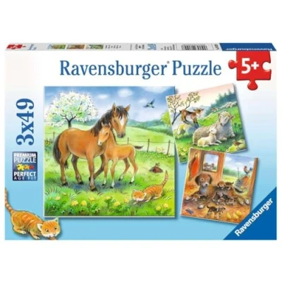 Afbeelding van Ravensburger puzzel Knuffeltijd 3x49 stukjes kinderpuzzel