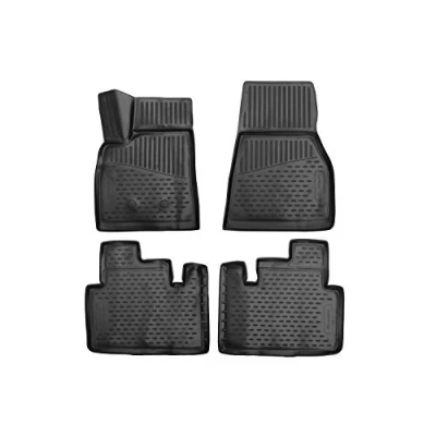 Afbeelding van 3D rubber matten element Maatwerk vloermatten TESLA Model S 2017 liftback 4 delig