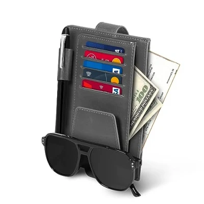 Afbeelding van Londo Lederen Auto Visor Organizer (Grijs)