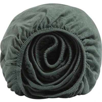 Afbeelding van Hoeslaken Yumeko Pine Green (Jersey) 90 x 210 cm