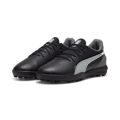 Afbeelding van Puma KING Match TT Voetbalschoenen voor kunstgras kinderen, Maat: 34, Black/white/cool dark gray Textiel/ synthetisch