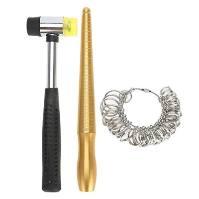 Afbeelding van Alucy Sieraden Ring Meetinstrument, Handvat Hammers Sieradengereedschap, For Mandrel Sizer Vinger Meetstok, 3 Stks Set