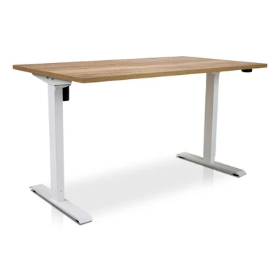 Afbeelding van MRC EASY elektrisch ARBO zit sta bureau 140x80cm wit robuust eiken