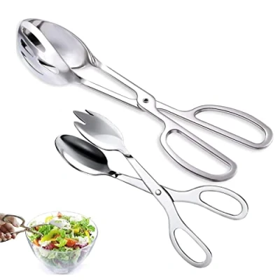 Afbeelding van Wilsonzin 2 stuks etentang, keukentang, koekentang, vleestang, serveertang, saladetang, roestvrij staal, ideaal voor grillen koken serveren (20,5 cm)