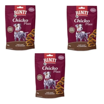 Afbeelding van 80g Chicko Plus Leverworstplakjes RINTI Hondensnacks