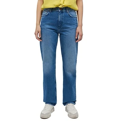 Afbeelding van MUSTANG Damesstijl Brooks Straight Jeans, middenblauw 582, 30W / 32L, x 32L