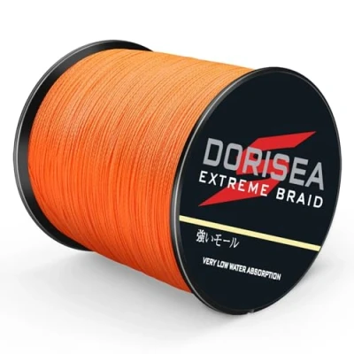 Afbeelding van Dorisea Extreme Braid 100% PE gevlochten vislijn 2,7 136 kg Test, visdraad, 100 m slijtvast, ongelooflijke superlijn, geen rek, kleine diameter (Oranje, 31,8 kg/0,44 mm)