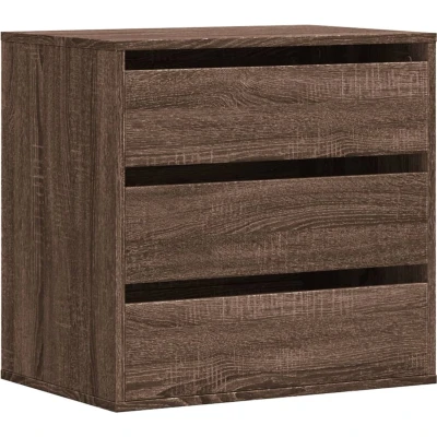Afbeelding van Ladekast 60x41x58 cm bewerkt hout bruin eikenkleurig