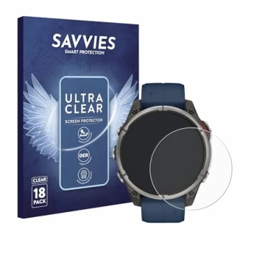 Afbeelding van Savvies Screenprotector voor Garmin quatix 8 (47 mm) Folie Beschermfolie transparant (18 Stuks)