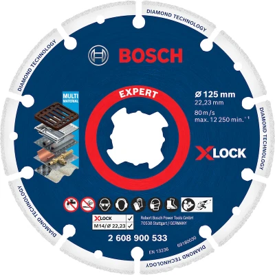 Afbeelding van Bosch EXPERT Diamond Metal Wheel X LOCK doorslijpschijf,