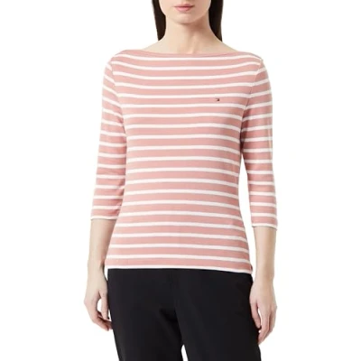 Afbeelding van Tommy Hilfiger NEW CODY SLIM Longsleeve, Dames, Maat: XS, Teaberry/ecru