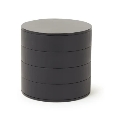 Afbeelding van Yamazaki Opbergbak Tower Carrousel Met 4 Bakjes Zwart 10x10x10cm