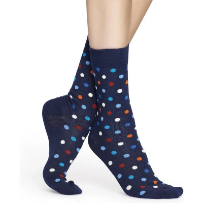 Afbeelding van Happy Socks Dots Donkerblauw/rood/wit Unisex Maat 36 40