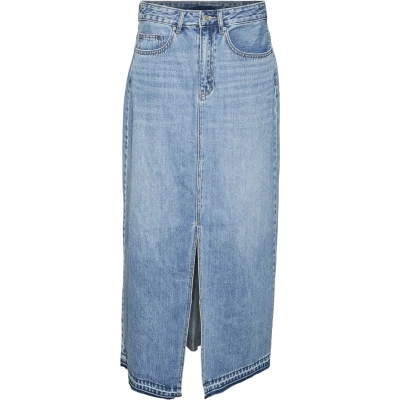 Afbeelding van Vero Moda Vmzayla SLIT LONG Skirt Jeansrok, Dames, Maat: Small, Medium blue denim
