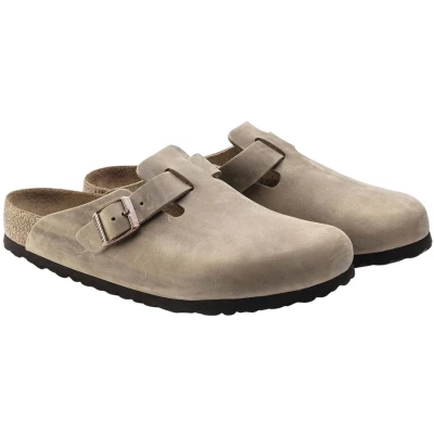 Afbeelding van Klomp Birkenstock Unisex Boston Soft Footbed Oiled Leather Tobacco Brown Regular Schoenmaat 42
